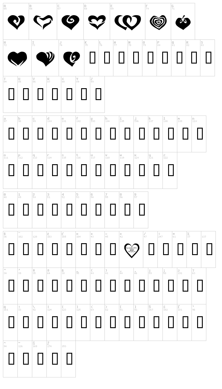 KR Valentines 2006 Two font map